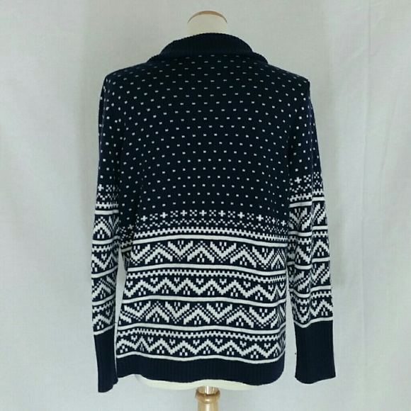 GAP white and navy blue cardigan sweater - Picture 3 of 7